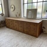 XL oak counter, trade furniture with multi-drawers