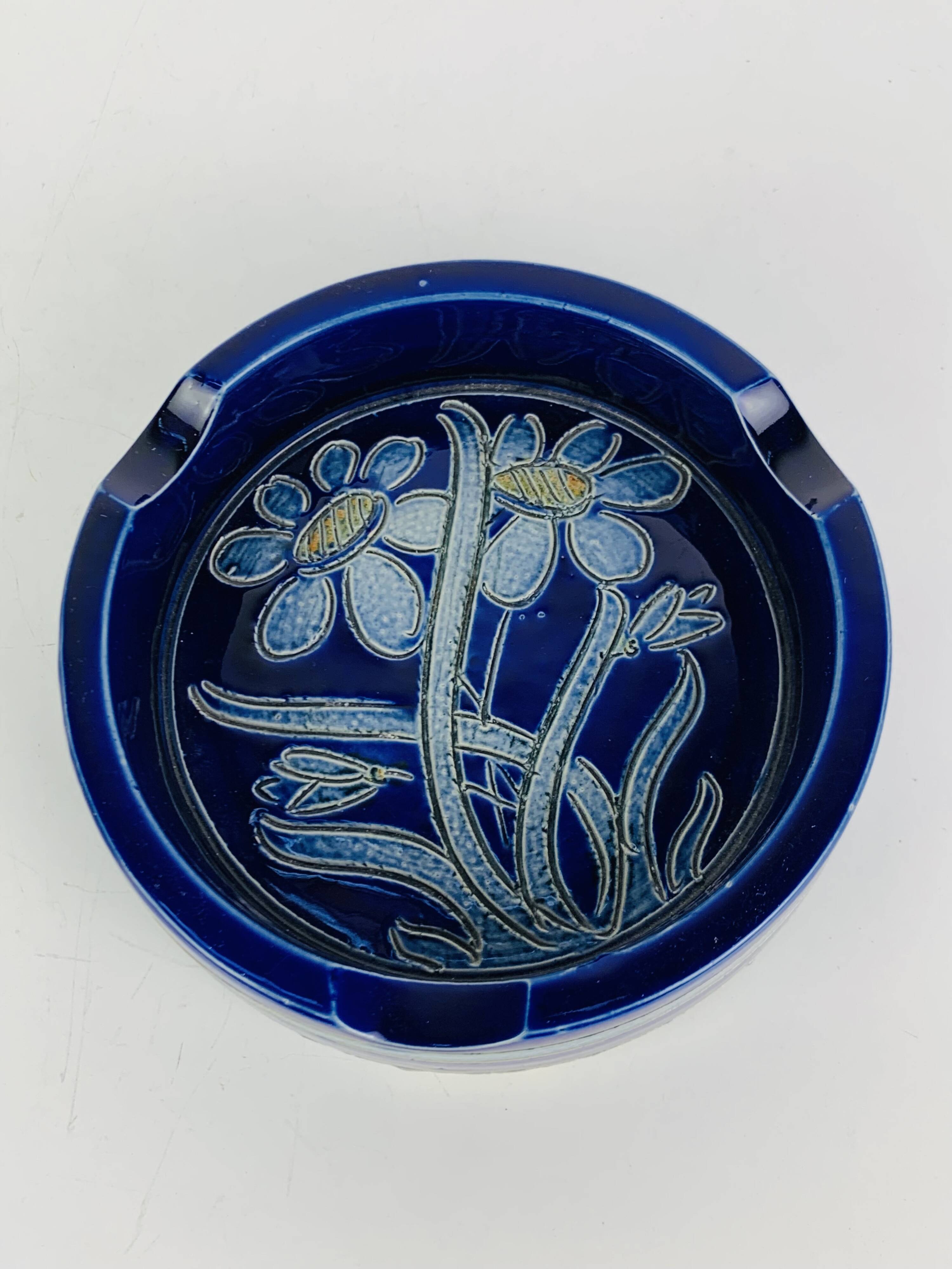 Cendrier grès d'Alsace fleur, Froidefontaine 1970