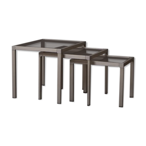 Tables gigognes vintage - aluminium chrome