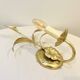 Gold leaf metal flower wall sconce, 1970s-1980s, Hollywood Regency Masca