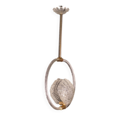Lustre en verre de Murano transparent de style coquillage du milieu du siècle par Barovier e Toso, 194