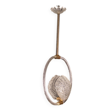 Midcentury Shell Trasparent Murano Glass Chandelier by Barovier e Toso, 194