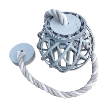 Suspension corde + boule osier