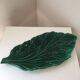 Large Vintage Green Leaf Earthenware Tray