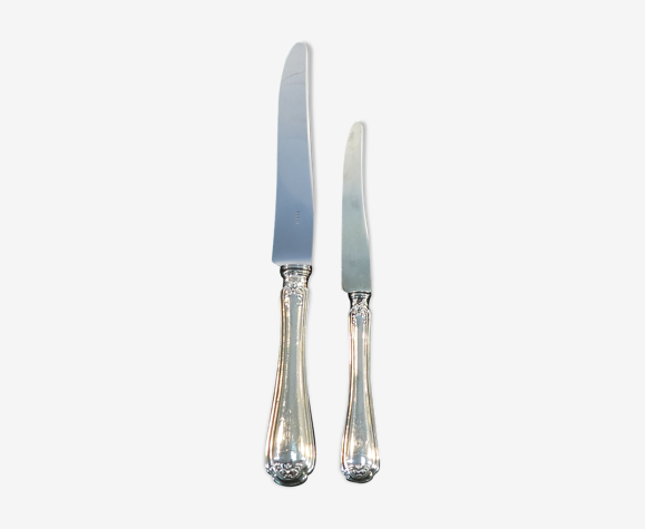 Coffret de 36 couteaux en argent massif minerve fin 19eme