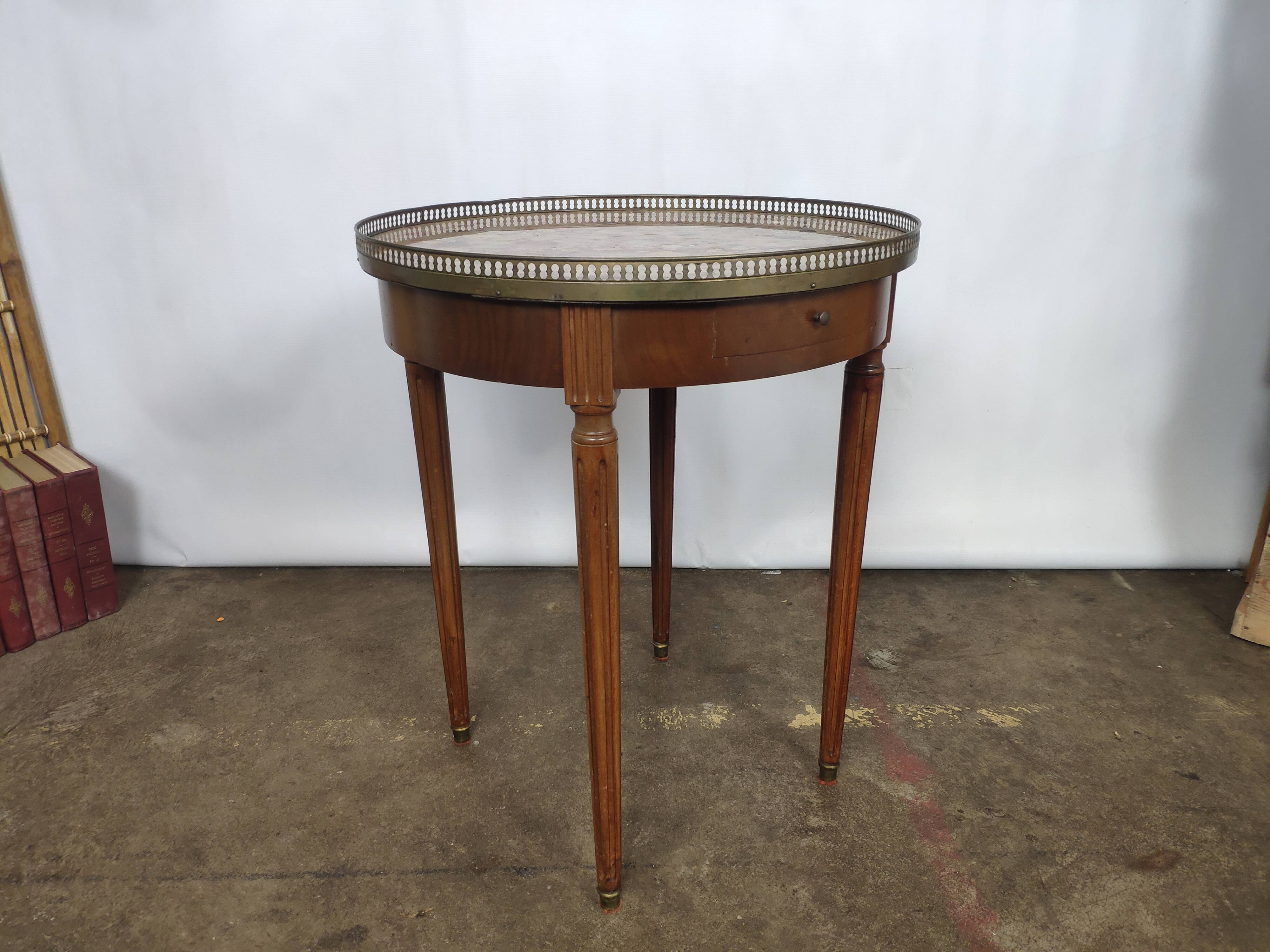 Table bouillotte style Louis XVI marbre