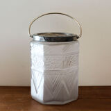 Pressed glass jar molded Etaleune Paris