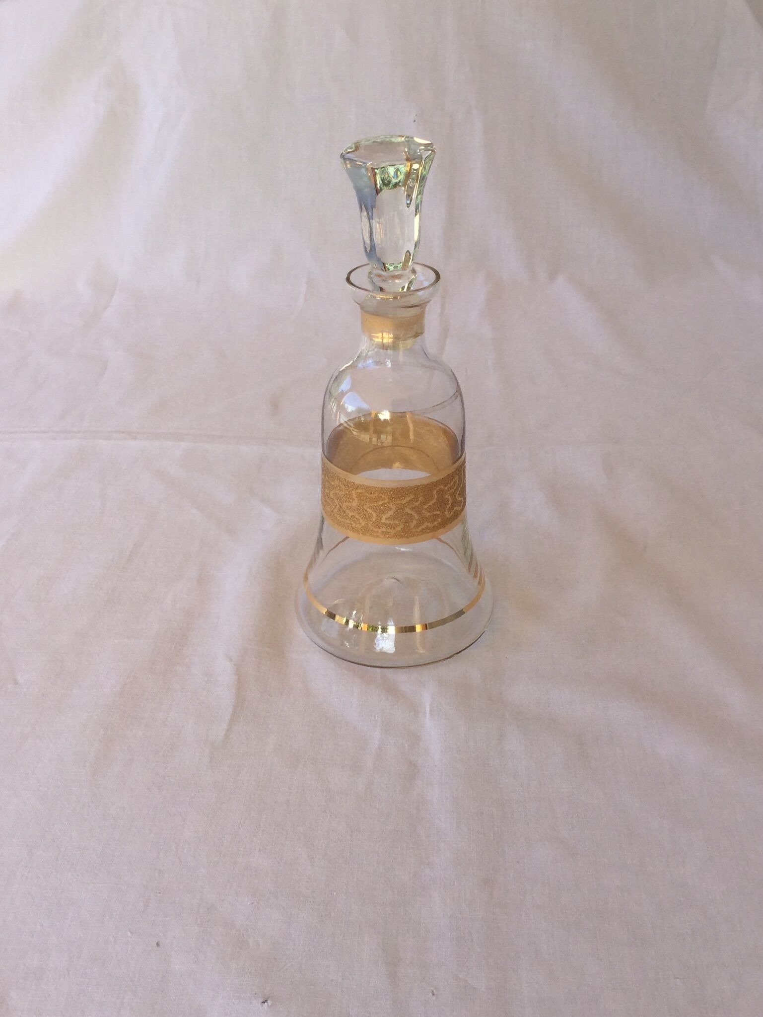 Vintage gold-plated bell-shaped carafe
