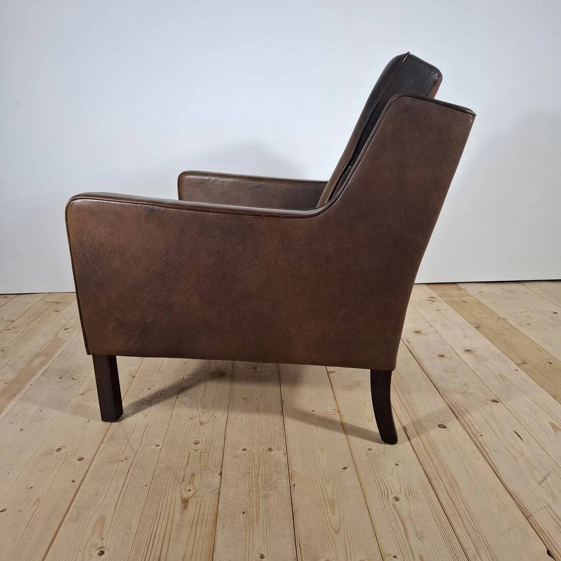 Vintage leather armchair – Mogensen style, 1960s