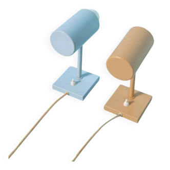 Vintage set of Danish wall lamps Fog&Mørup pastel Jo Hammerborg