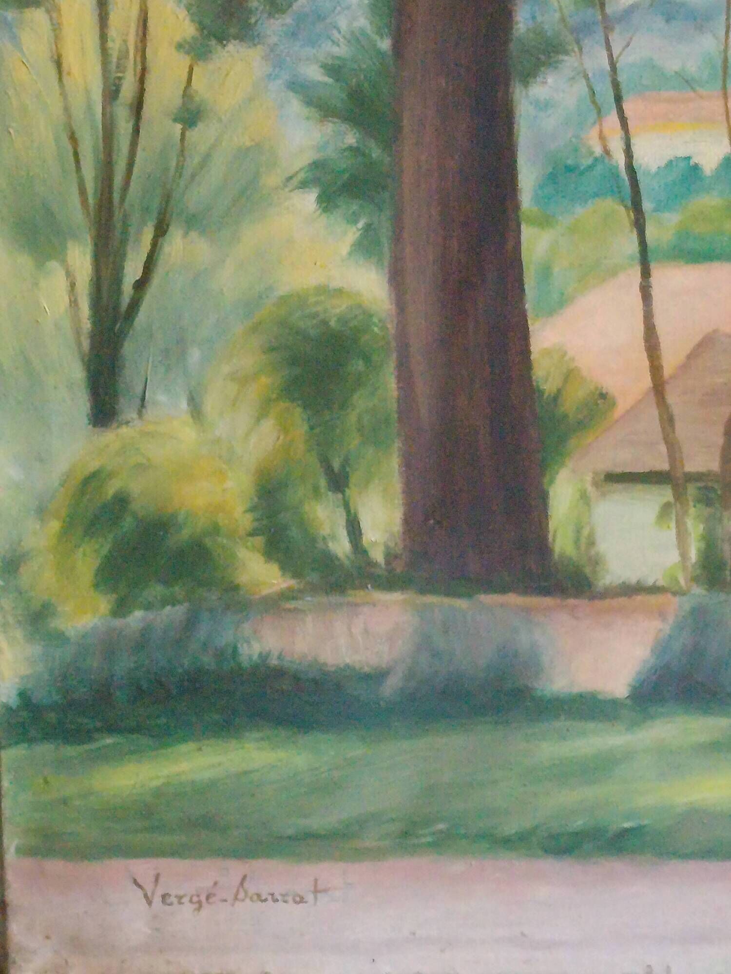 Henri Vergé-Sarrat (1880-1966) – Oil on canvas "Noisy-le-Grand – The Park"