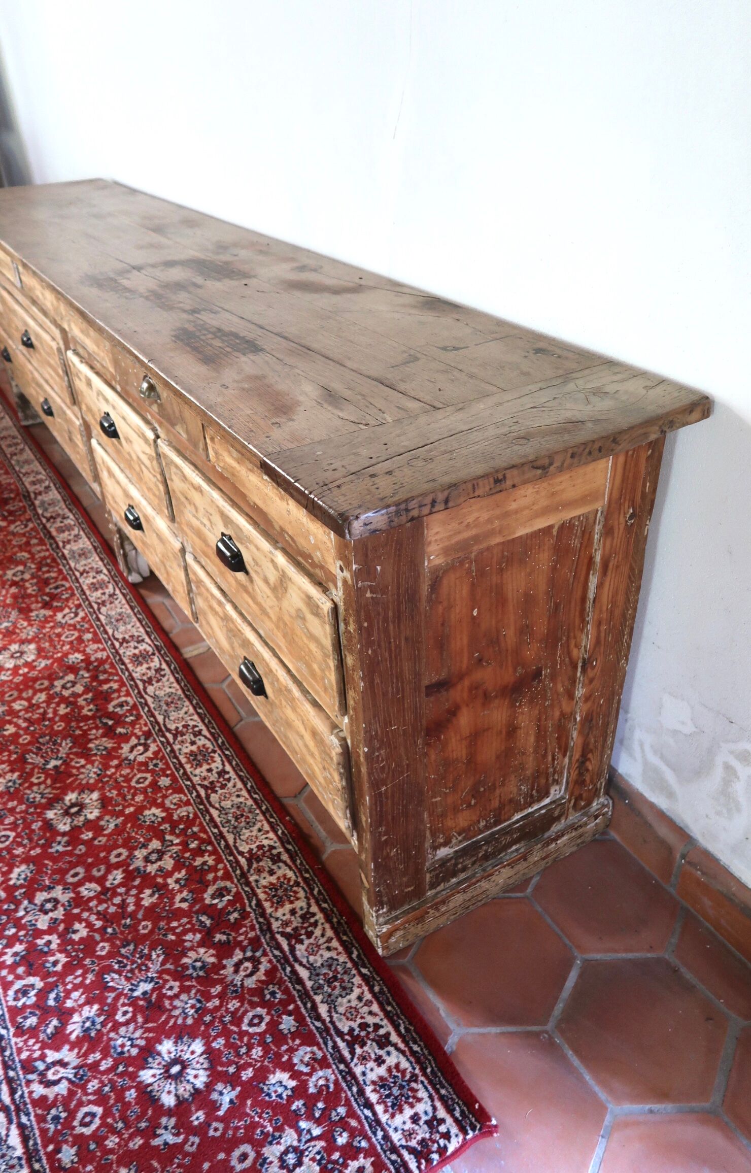 Meuble de métier comptoir en bois