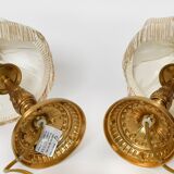 Pair of gold metal table lamps