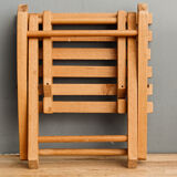 Lathy folding stool made of wood