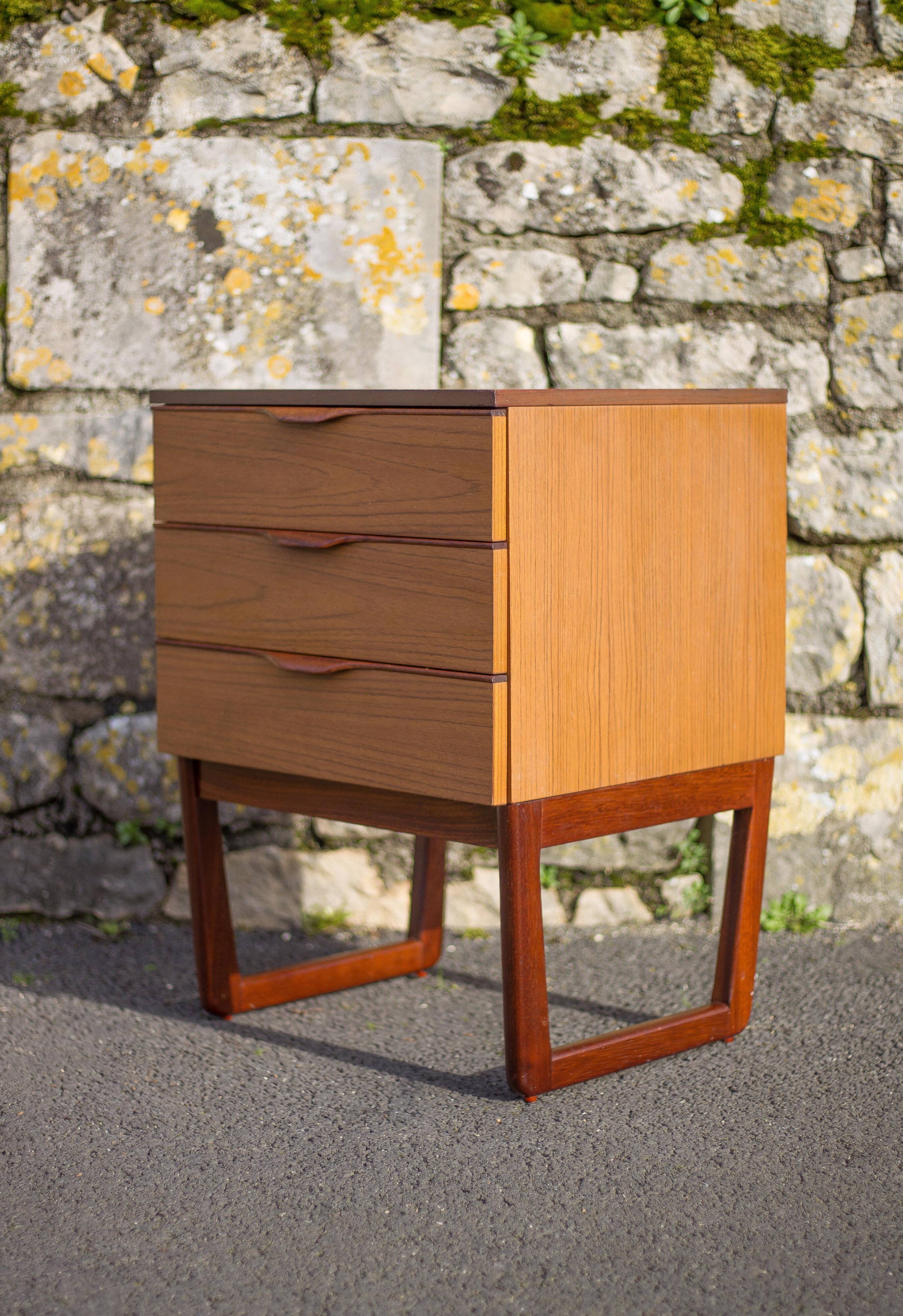 EUROPA vintage drawer unit, bedside table, end table, small chest of drawers