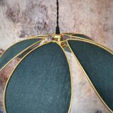 Suspension lamp flower, petals linen blue oil