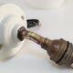 Wall lamp glass Clichy white brass porcelain 30s