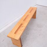 Modernist oak and teak bench, 1980