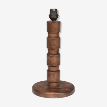 Pied de lampe de table en bois tourné