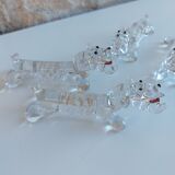 Porte-couteaux chiens en cristal
