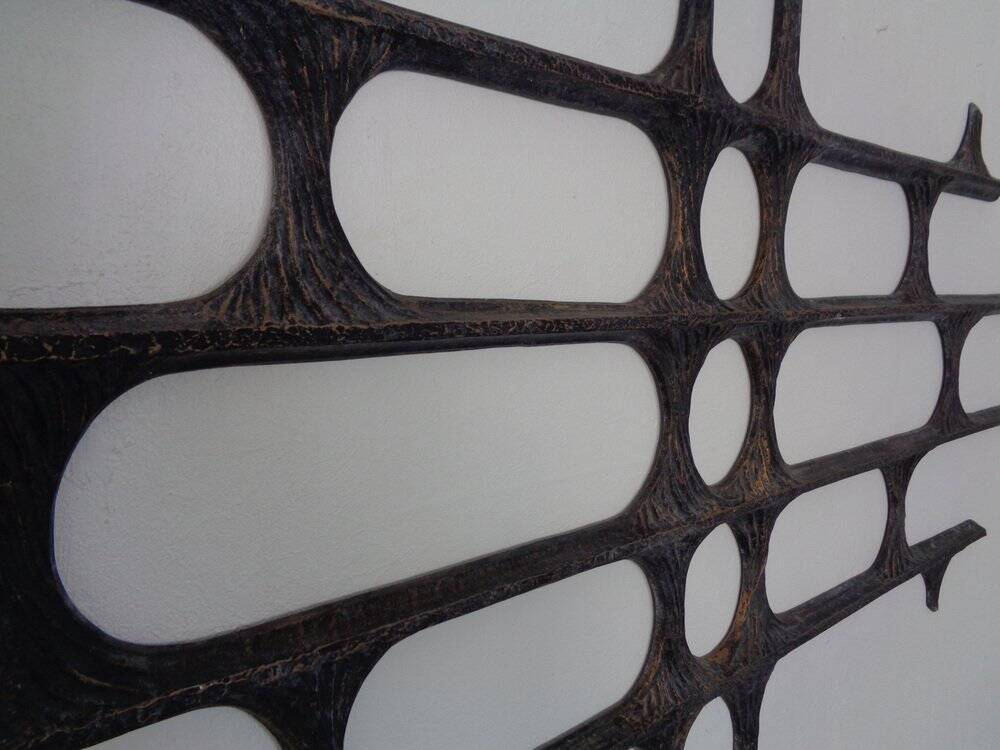 Large German Brutalist Iron Wall Sculpture, 1960s