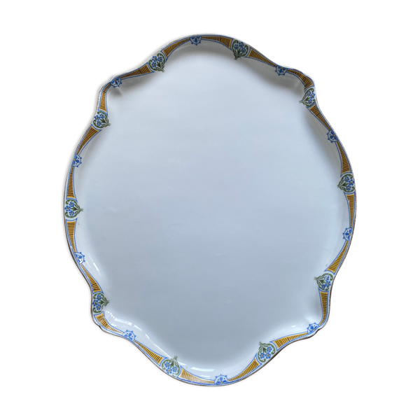 Plateau en porcelaine de Limoges ''Myosotis'' ancien