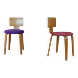 Ensemble de 2 chaises en contreplaqué par Cor Alons années 1950.