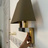 Pair of chrome and brass sconces, Italy, 1970s