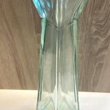 Grand Vase Colonne Obélisque Verre Épais Recyclé Art Déco Floral Design