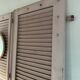 Pair of shutters with wooden shutters in old pink color