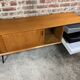Scandinavian style enfilade in solid teak and pencil feet