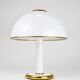 F. Fabbian Mushroom Table Lamp in White and Gold Murano Glass, Italy, 1970s