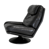 Black leather swivel armchair, Edition De Sede, Switzerland, circa 1980.