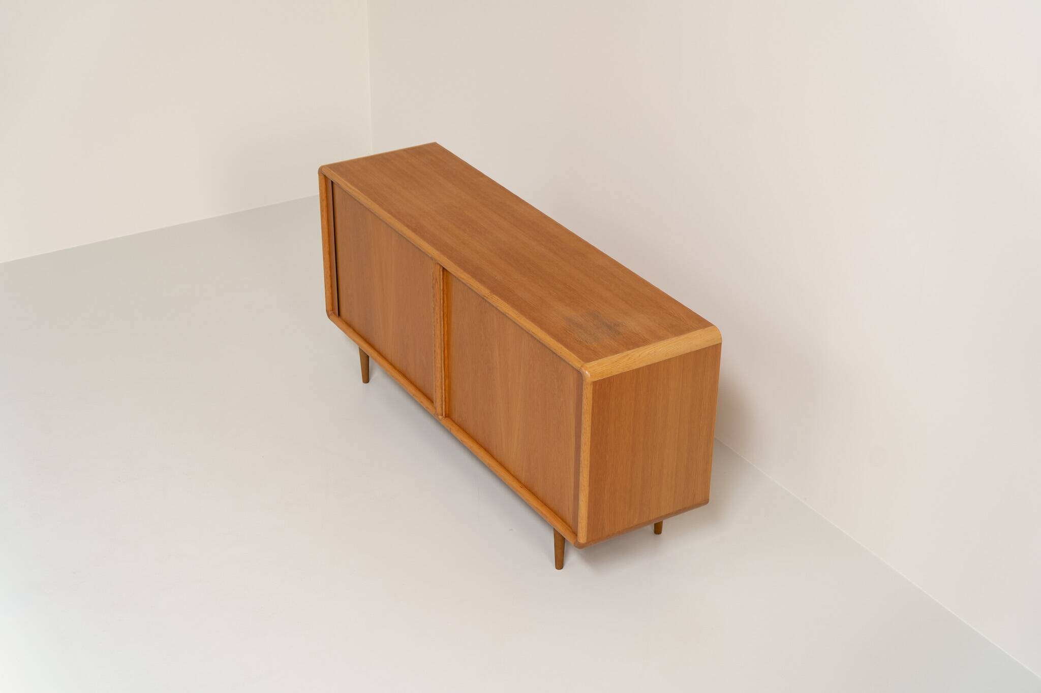 Oak sideboard with tambour doors by Kibaek Møbelfabrik
