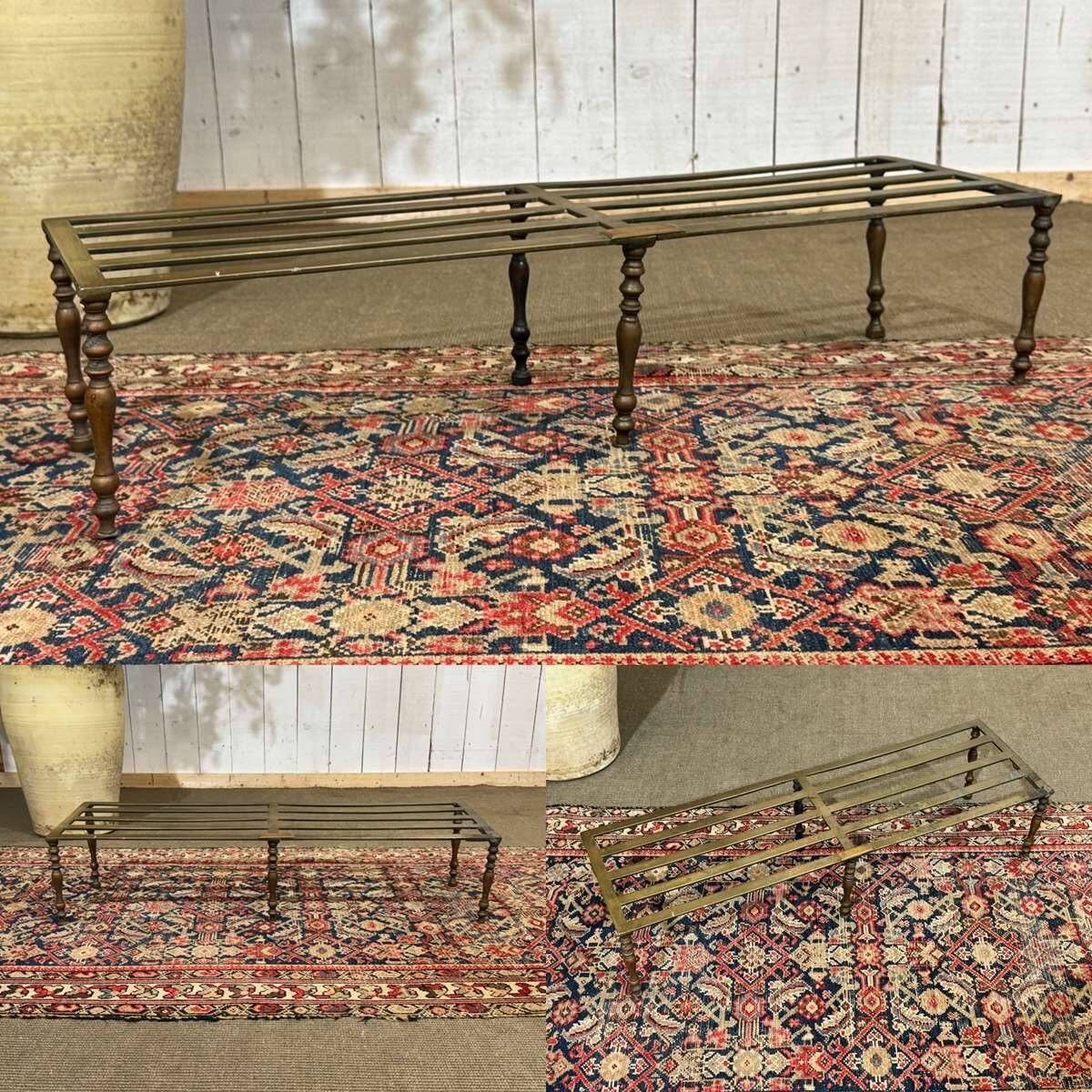 English brass footrest for fireplace from the late 19th century.