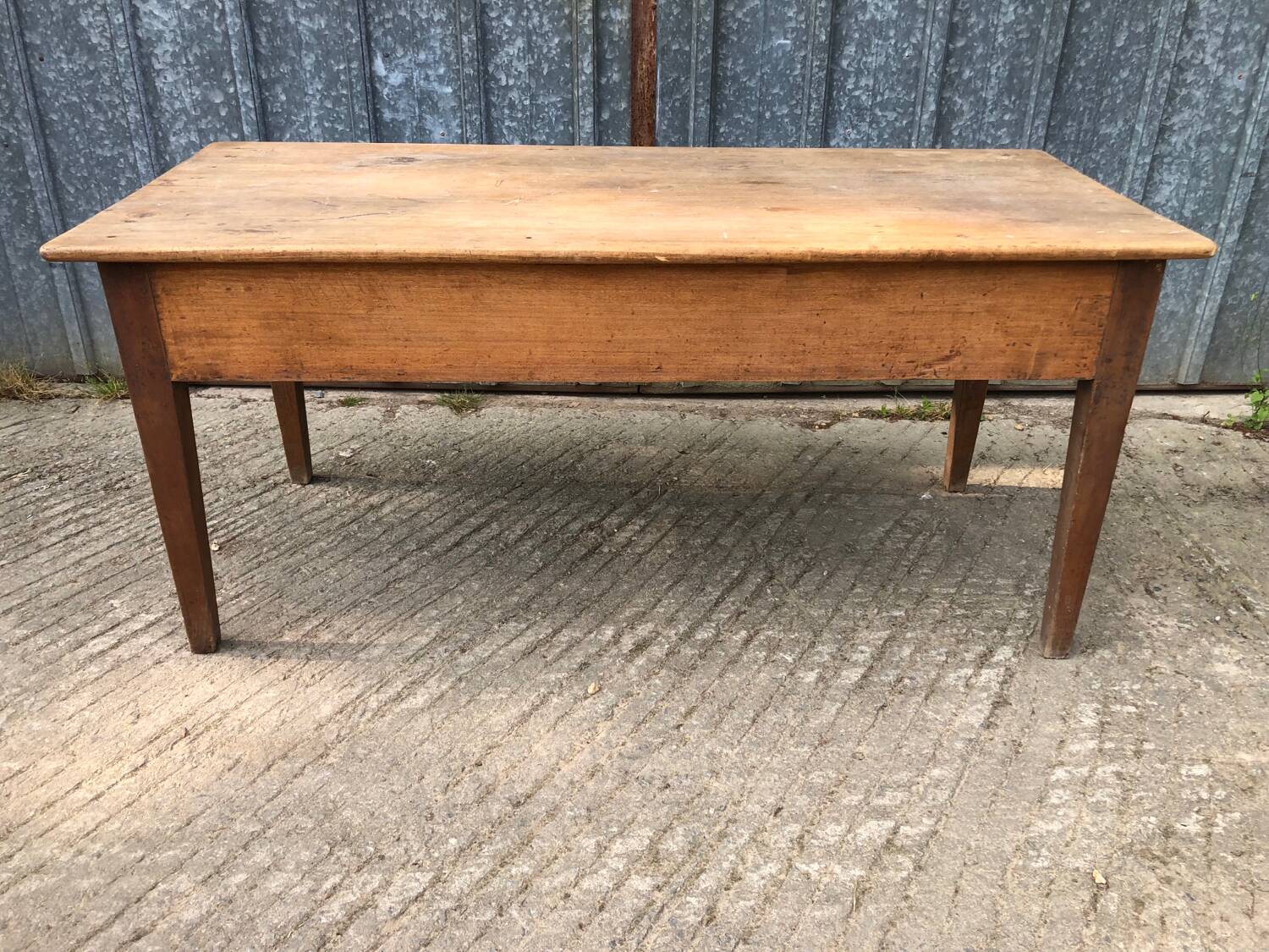 Antique farmhouse table with 3 drawers