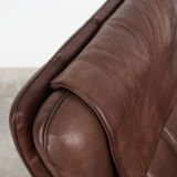 Fauteuil en cuir marron, design suisse, années 1970, fabrication: De Sede