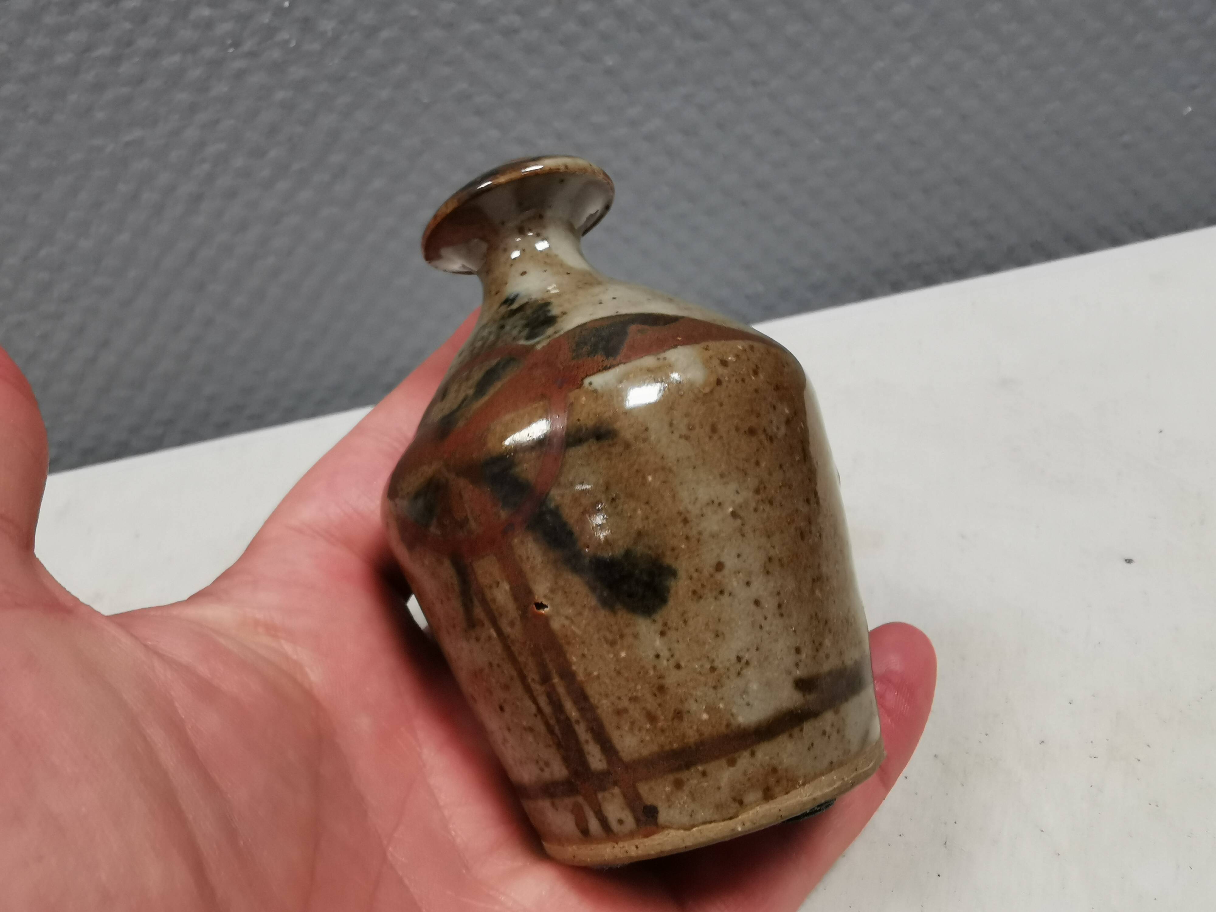 Small miniature vase by TM Danmark, 1970s–1980s. With a narrow ‘spout’