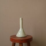 Vintage enameled ceramic soliflore vase, artisanal handmade pottery