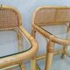 Paire de chevets vintage rotin et verre
