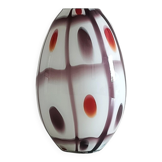 Murano Glass Colorful Ovoid Shaped Vase in The Style of A.Ve.M, Italy, 1960s
