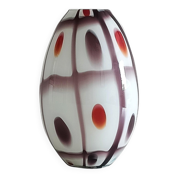 Vase ovale coloré en verre de Murano dans le style de A.Ve.M, Italie, années 1960.