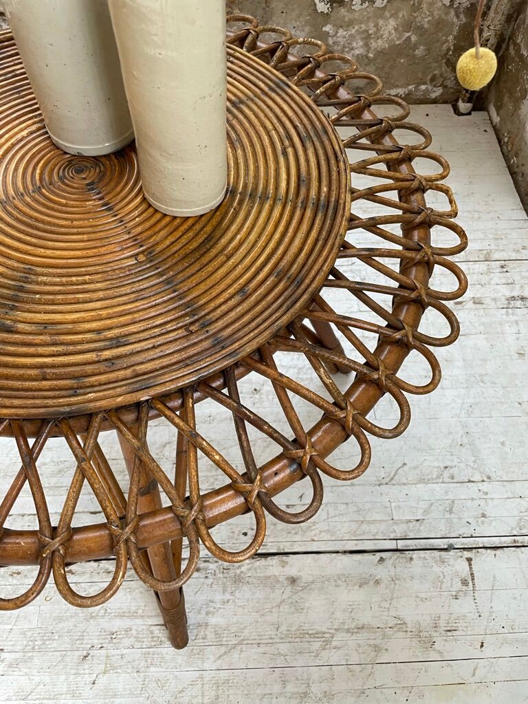 Rattan “sun” coffee table