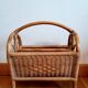 Vintage rattan magazine rack 1970