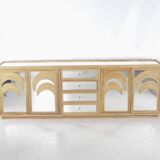 Enfilade « palmiers » en rotin et miroirs