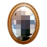 Large oval gold mirror beveled mirror