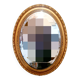 Large oval gold mirror beveled mirror