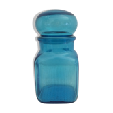 Bocal en verre bleu vintage