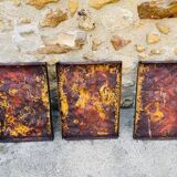 Set of three brutalist wall sculptures, by Irv Bramberg, vintage