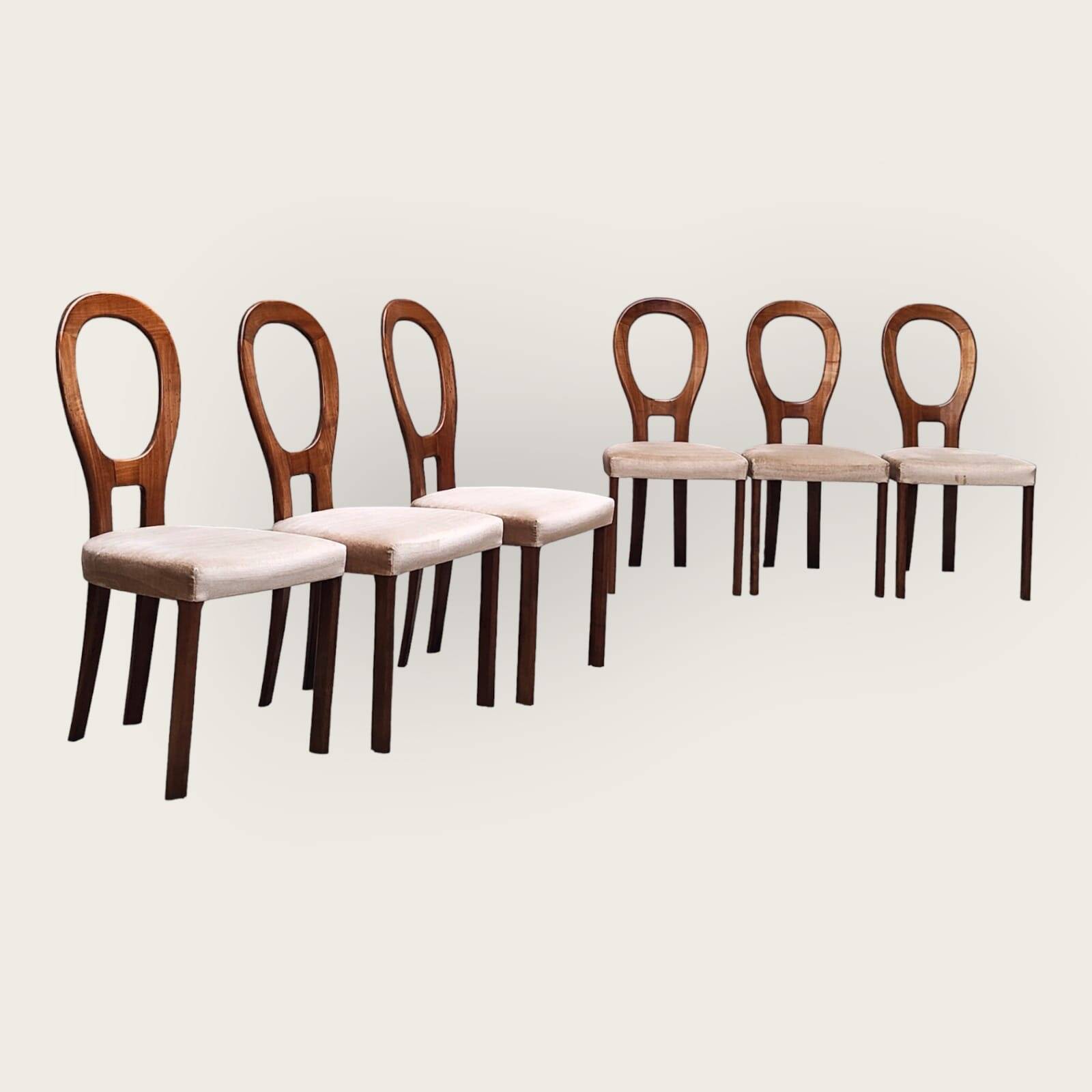 Zes Mid Century eettafel stoelen